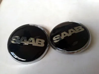 2pcs Saab Front Hood Emblem Badge Decal Symbol 68mm Rear Trunk Logo 9-3 93 95 • $15.99