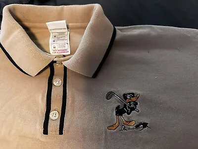 Vintage 90s Golf Polo Shirt Warner Bros Embroidered Daffy Duck Size Med Mens VTG • $14.99