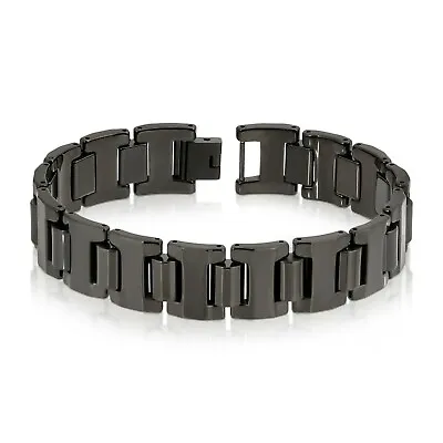 16 Mm BLACK Biker Tungsten Carbide Men's Bracelet  (TUC 006) - FREE SHIPPING! • $44.75