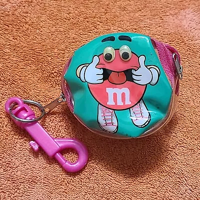 2003 M&Ms M&M Pink Backpack Pouch  Zipper Coin Purse Candy Bag Key Chain Clip • $4.75