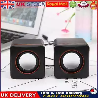 USB 3.5mm Stereo Mini Speaker Subwoofer For Desktop Laptop Notebook Tablet • £7.19