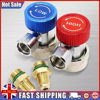 A/C Manifold Gauge Adapter Copper Low/High Coupler Set R134A Quick Coupling • £12.59