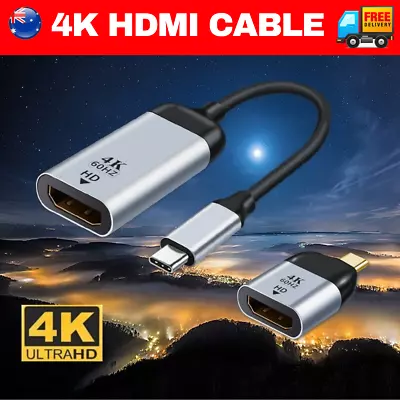 $13.95 • Buy 4K Type C To HDMI Adapter 60Hz USB C 3.1 Male To HDMI Female Cable FOR MACBOOK