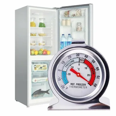 £4.15 • Buy Stainless Steel Fridge Freezer Dial Thermometer Temperature Gauge Stands & Hangs