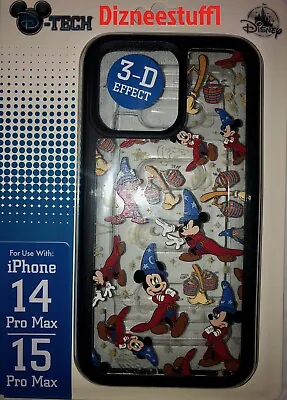 DISNEY PARKS Mickey Mouse The Sorcerer Fantasia 3D IPHONE 14 Or 15 Pro  Max CASE • $39.95