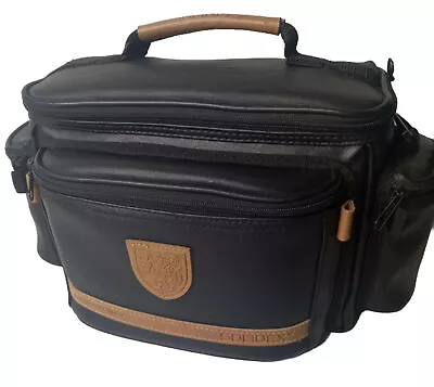 Solidex Performance Video Camera Camcorder Leather Black Bag 5 Zippered Pockets  • $36