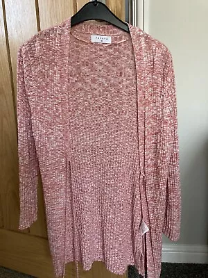 Matalan Pink Ribbed Cardigan With Tie String Size 10 • £5