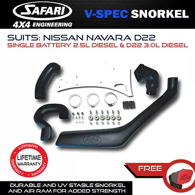 Safari Snorkel Fits Nissan Navara D22 Single Battery 2.5L & 3.0L Diesel V-Spec • $514.99