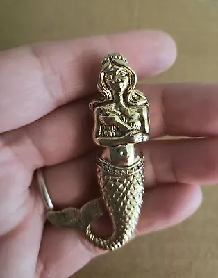 Gold Tone Nautical Seaside Mermaid Pin Brooch • $18