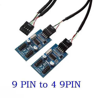 PC Case Internal 9-Pin USB 2.0 Male 1 To 4 Female Splitter PCB Chipset Extender • $10.90
