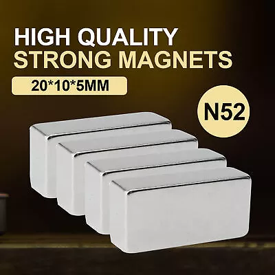 N52 Super Strong Magnets Block Rare Earth Cuboid Neodymium 20x10x5mm • $6.95