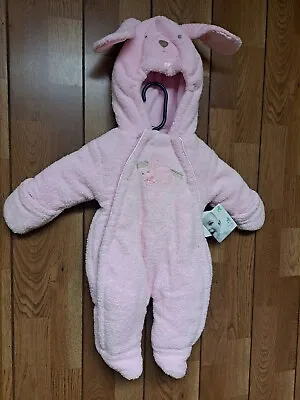 Bebe D'Amour Baby Winter Chenille Bunny Snowsuit Bunting Outerwear 0-3 Mths NWT • $27.99