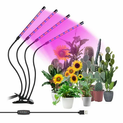 £9.95 • Buy 4 Head Led Plant Grow Light For Indoor Uv Veg Growing Lamp 30w Full Spectrum