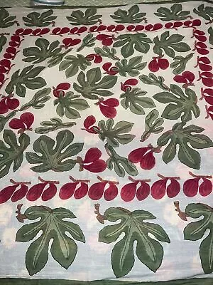 Couleur Nature Handmade French Tablecloth~!00% Cotton~59x59  Figs • $39.99