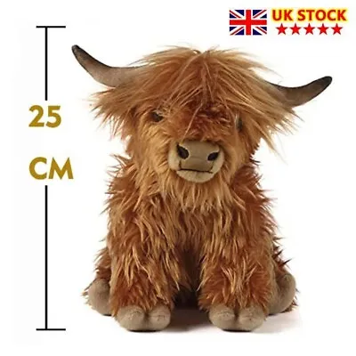 £2.99 • Buy 25cm Highland Cow Soft Toy Living Nature Stuffed Teddy Doll Kids Christmas Gifts