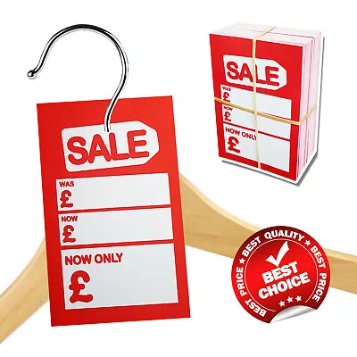 £2.49 • Buy Shop Store Sale Card Hanger Swing Ticket Tags Was Now Ticket Pricing Tagging Gun