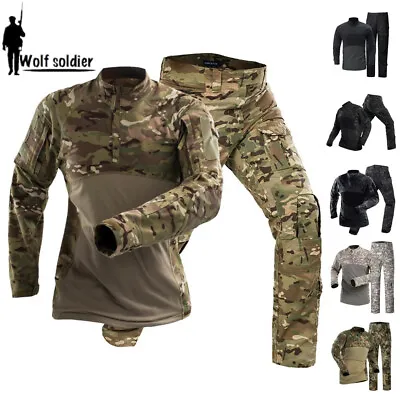 Tactical Military Mens Combat T-shirt Cargo Pants Army BDU Uniform Camouflage • $63.64