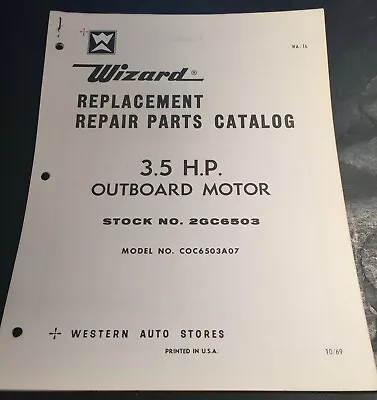 1970 Wizard Outboard Motor 3.5 Hp Parts Manual (408)  • $15.99