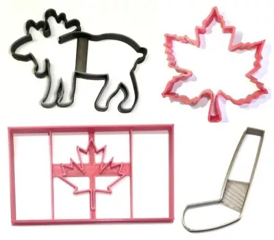 Canada Day Holiday Flag Maple Leaf Hockey Set Of 4 Cookie Cutters USA PR1555 • $7.99