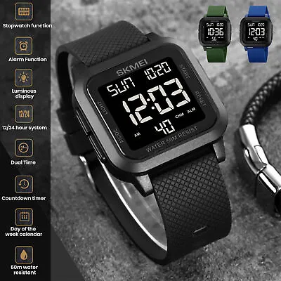 New SKMEI Digital Mens Sports Watch Waterproof Resistant Casual Military Watches • $20.99