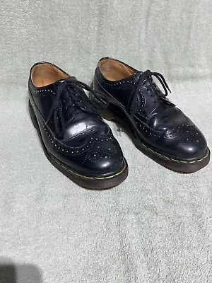 Doc Martens 3989 Brogue Wingtip Black Leather Shoes Men's Sz 9UK 10US England 👀 • $64.99