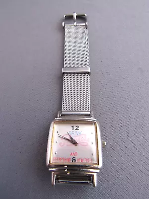 Vintage Retro Pepsi-cola Silver Tone Mesh Band Collector Wristwatch • $39.99