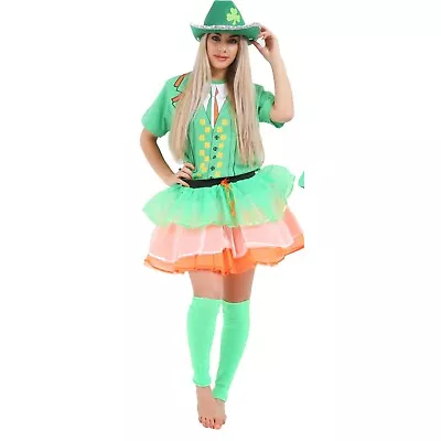 Women's Green Printed Irish St Patrick's Print Day T Shirt Fancy Dress Shirts • £7.20