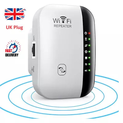 WiFi Signal Extender Range Repeater Booster Internet Amplifier 300Mbps UK Plug • £8.69
