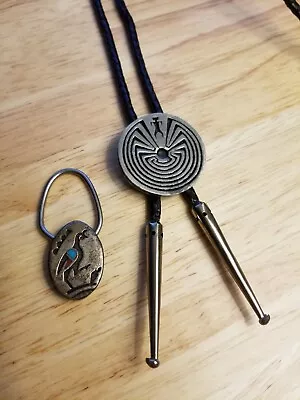 Bolo Tie HOPI Man In The Maze With Kokopelli Bola Bola Phoenix Bennett C-31 • $189.99