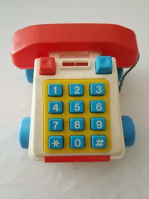Vintage Toddler Play Phone Bell Rings Chicco Made In Italy Phone Rolls • $29.95