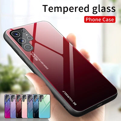 $5.99 • Buy For Samsung S23 Ultra S22 Plus S21 S20 Note 20 Gradient Tempered Glass Hard Case