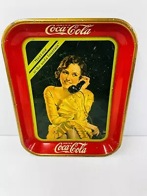 Vintage Coca-Cola Original 1930 Girl Talking On Phone Serving Tray • $15.99