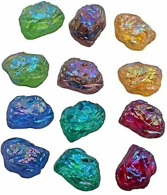 $6.99 • Buy Glass Kryptonite Stones Rare Lava Rock Schiaparelli AB Cabochons 6 X 8mm Vintage