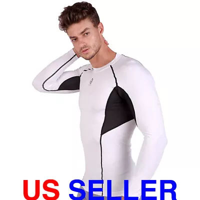 ARMEDES Mens Long Sleeve T-Shirt Cool Dry Compression Baselayer AR 142 • $15.99