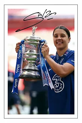 SAM KERR Signed Autograph 6x4 PHOTO Gift Signature Print CHELSEA LADIES • £3.79