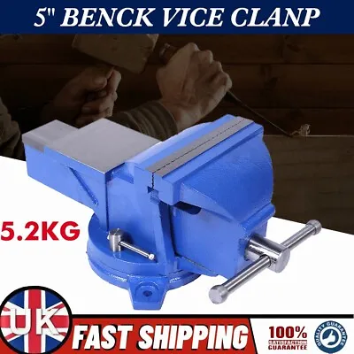 5  Heavy Duty Bench Vice 125mm Rotating Workbench Vice Jaw Table Vice Clamp Tool • £23.55