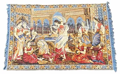 Large Vintage Early Middle Eastern Harem Dancers Large Tapestry Wall Decoration • $89