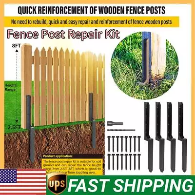 Fence Post Repair Kit Fence Brace Support Heavy Anchor Double Support Fence Post • $55.55