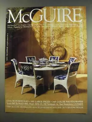 1991 McGuire Table And Chairs Ad • $19.99
