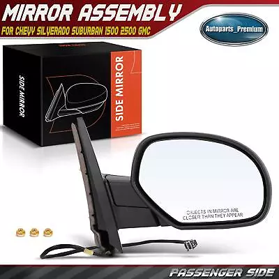 Right Black Power+Heated Mirror For Chevy Silverado GMC Sierra 1500 07-13 Tahoe • $41.99