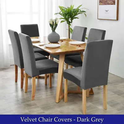 $16.44 • Buy Dining Chair Seat Covers Thick Velvet Slip Covers Dining Room Chairs 1/4/6/8PCS