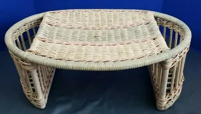 Vintage Wicker Bed Serving Tray Desk Oval Shabby Chic Home Decor Breakfast 25  • $43.99