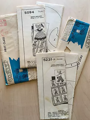 Vtg 1955 Parasol Lady & Little Laddie Quilt Pattern Mail Order Uncut Applique • $19.95