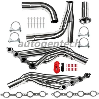 Long Tube Headers For 99-06 Chevy GMC Sierra Silverado 4.8/5.3/6.0 W/ Y Pipe • $334.49