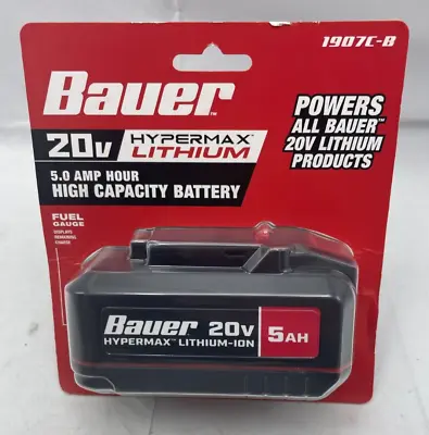$49.99 • Buy Bauer 20V Hypermax Lithium-ion 5.0Ah High-Capacity Rechargeable Battery 1907C-B