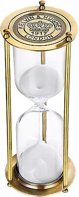 Brass Hourglass Sand Timer 60 MinuteVintage Engraving Sand ClockLarge Reloj De • $48.50