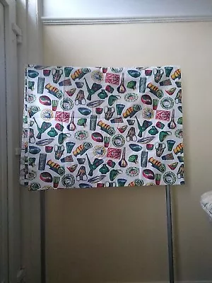 Vintage 60's/70's Cotton Material With White Background And Multicoloured Pots • £20
