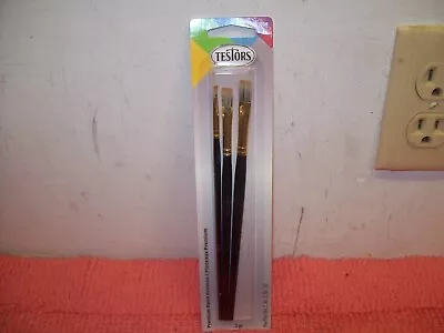 3-Pack Testors Model Craft & Hobby Premium Brushes 3-Flat Brushes No. 2 8 & 10 • $9.99
