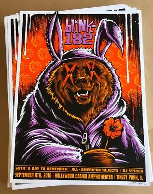 Blink 182 September 9 2016 Hollywood Casino Amp Tinley Park IL Poster RARE • $200