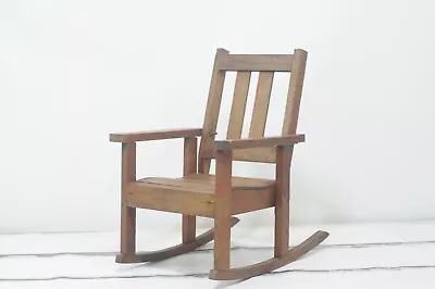 Antique Mission Oak Rocking Chair Stickley Style Vintage Rocker  Childs Rocker • $95